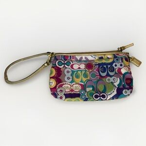 Coach Vintage/Y2K Womens Multicolour Wristlet/Clutch/Wallet/Purse Poppy Graffiti